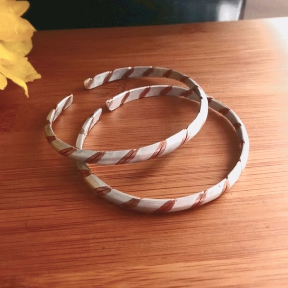 2PC Beautiful African Silver & Copper Bracelet